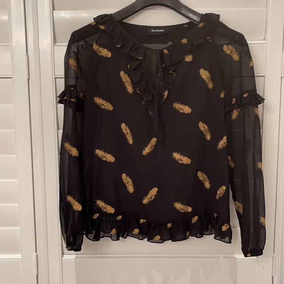 The Kooples Metallic Feathers Muslin Top - Picture 4 of 6